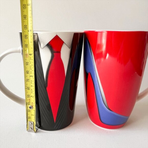 Christopher Vine Maxwell Williams Sky High & The Gentleman Set 2 Mugs Black/Red - Picture 8 of 9